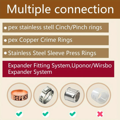 PEX Fittings Set 33pcs 1/2 Inch – Brass Crimp PEX B Fittings, 11 Each Elbow Tee Coupling, F1807 61