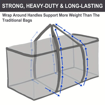 Storage Bag Set, Blue Extra-Large Moving Organizers in 6-Piece 26.42-Gallon or 16-Piece Options with Zippers and Handles