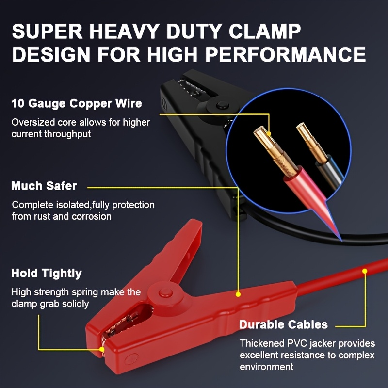 Car Jump Starter Power Bank 3-in-1 12V Battery Booster Charger LED Flashlight SOS for Cars Motorcycles for Garden, Patio and Yard Use