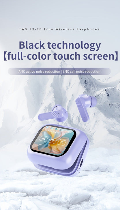 Wireless Earbuds Bluetooth 5.4 with ANC and ENC, LED Touchscreen Case and Black or White Options