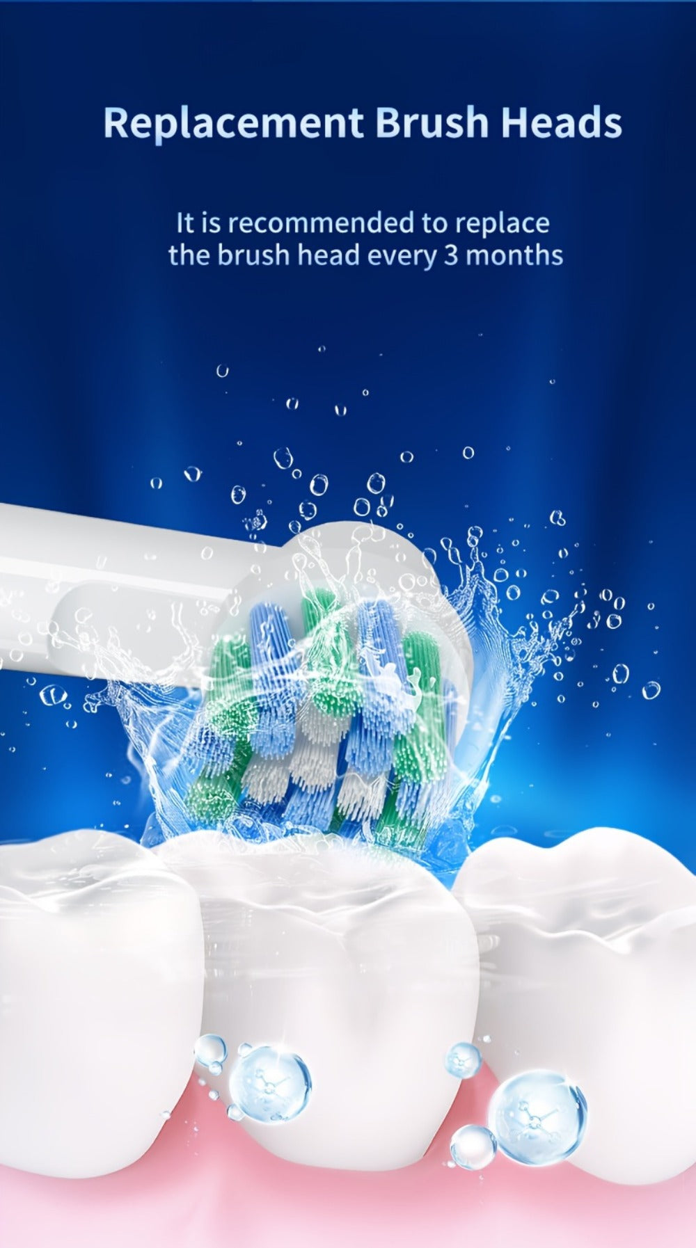 Electric Toothbrush with 3 Rotating Cleaning Modes – Induction Charging, 4 Replacement Brush Heads, Travel Case Included
