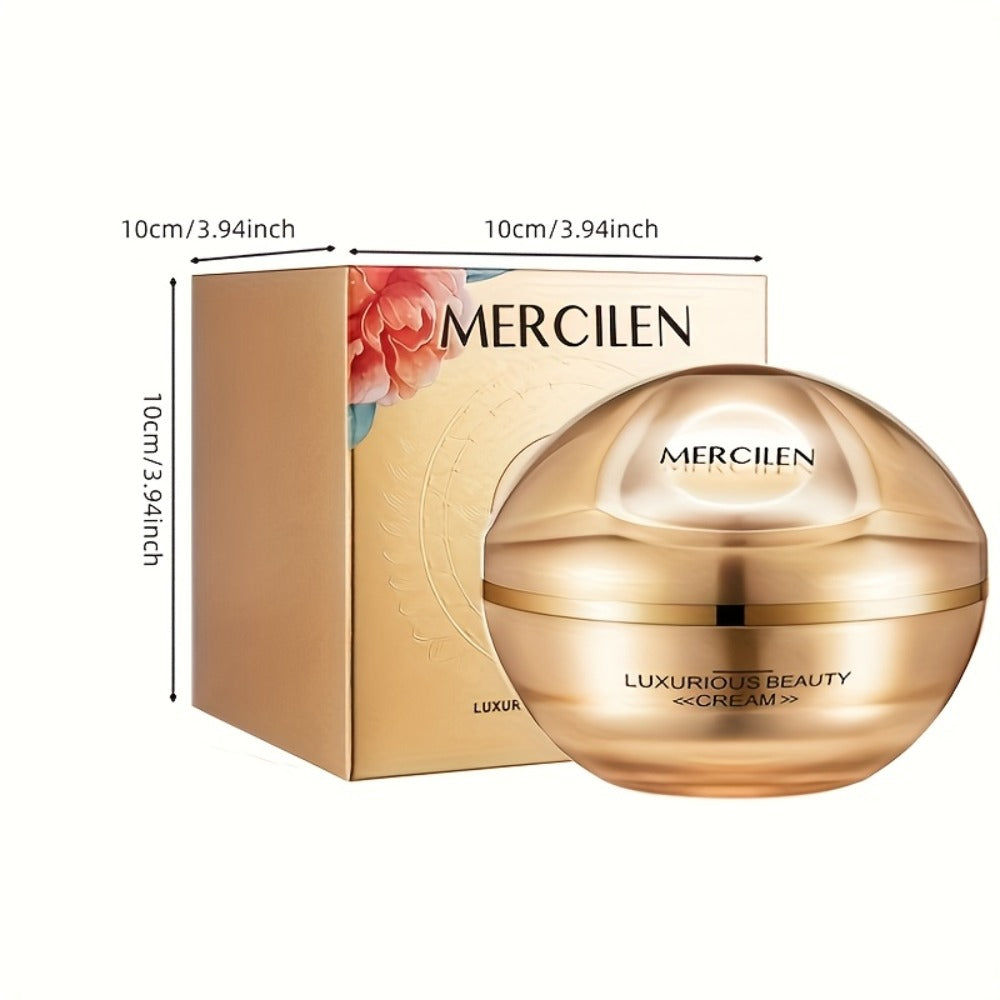 Face Cream Ganoderma Cordyceps Formula with Hyaluronic Acid, Glycerin and Golden-Tone Bottle