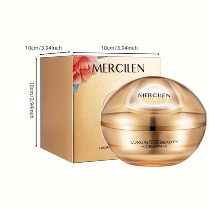 Face Cream Ganoderma Cordyceps Formula with Hyaluronic Acid, Glycerin and Golden-Tone Bottle