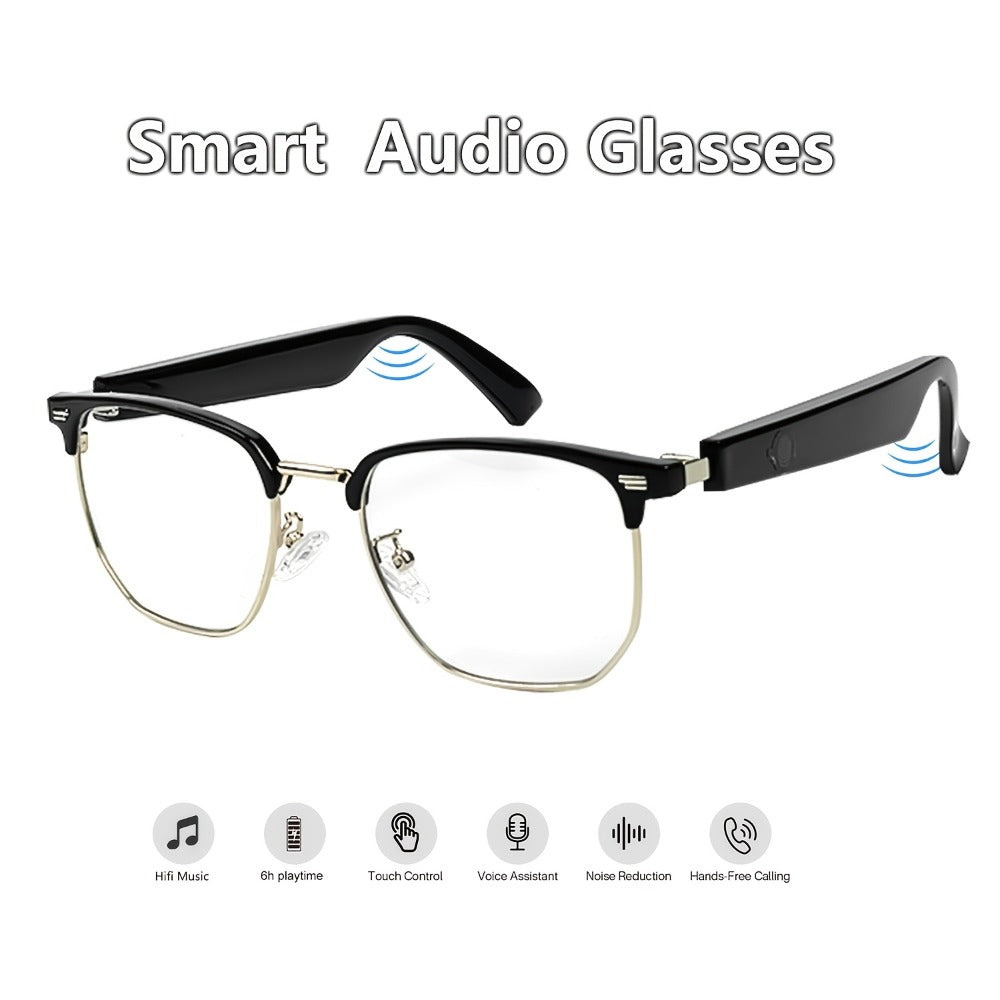 Smart Glasses Photochromic Audio Eyewear with Open-Ear Speaker, Microphone and Metal or Plastic Frames
