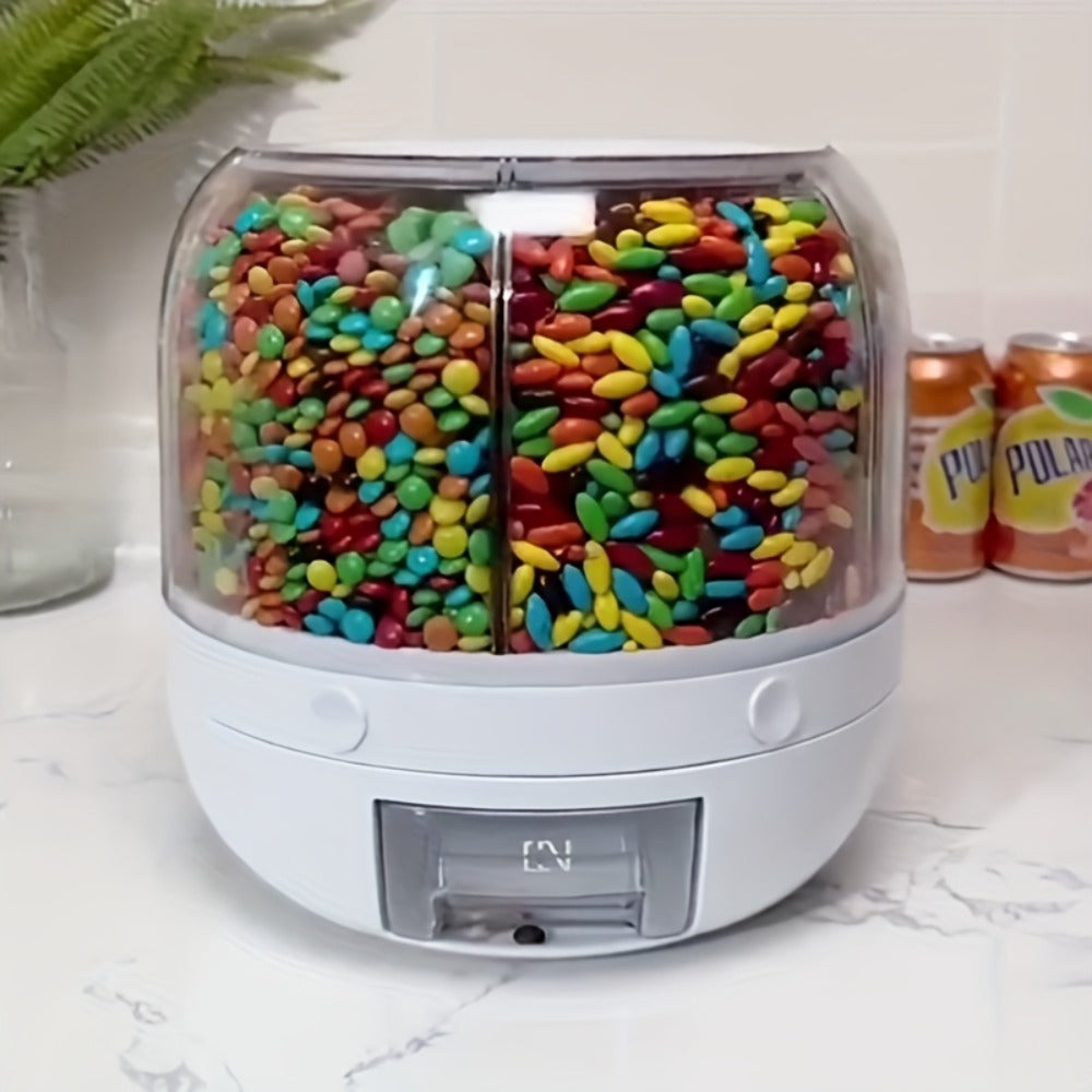 Candy Dispenser Storage Box Large, Sealed Smart Partition Container for Small Candies, Grain, Flour & Pet Food