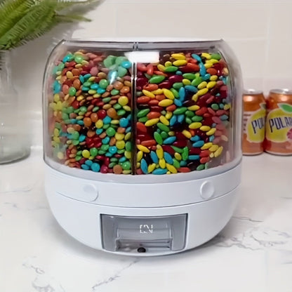 Candy Dispenser Storage Box Large, Sealed Smart Partition Container for Small Candies, Grain, Flour & Pet Food