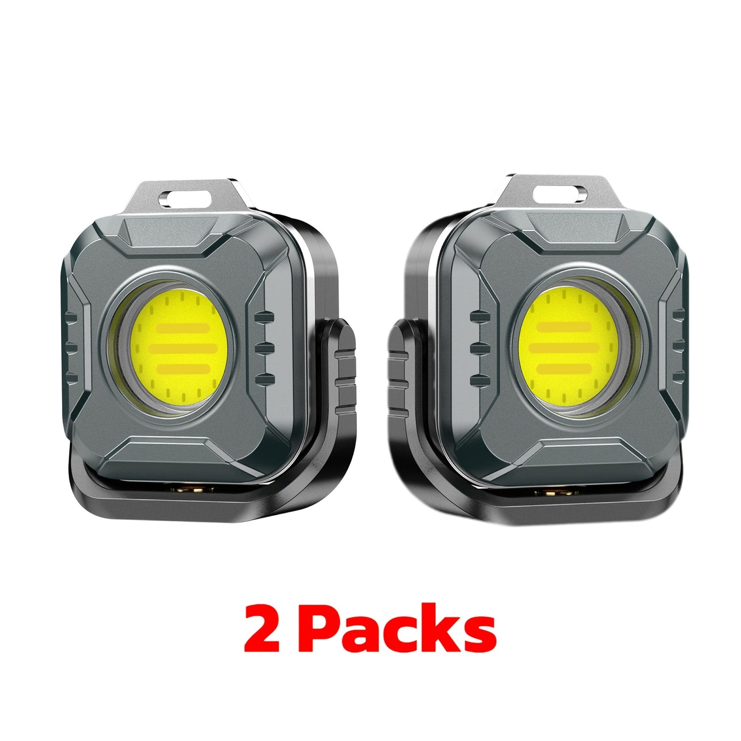 Compact Square COB Work Light with Hanging Loop, Pivoting Stand and One-, Two- or Four-Piece Options