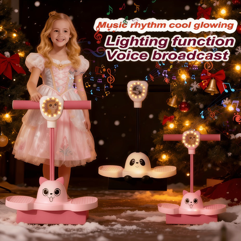 Hop Ball for Kids & Adults Luminous, Thickened Rubber Bouncing Balance Ball, Princess Pink & Panda Black