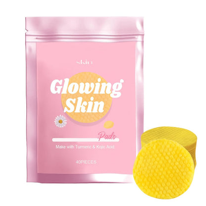 Turmeric Kojic Acid Facial Cleansing Pads Remover 40/80pcs, Exfoliating Toner Wipes for, All Skin Types
