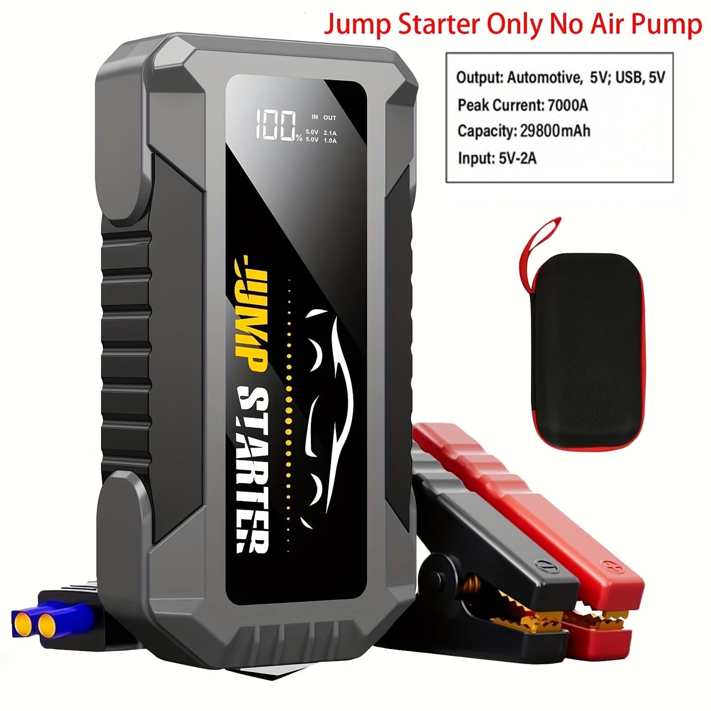 7000A Jump Starter with Air Compressor & Tire Inflator, 8-in-1 Portable Car Battery Booster for 9L Gas 8.5L Diesel, 150PSI Auto-Stop