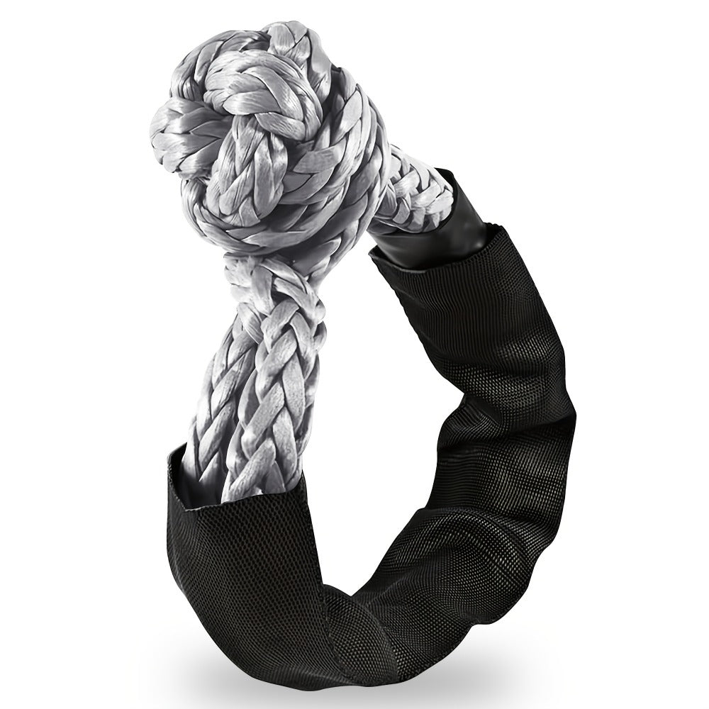 Soft Shackle 41, 000 lb Breaking Strength Synthetic UHMWPE Recovery Rope with Protective Sleeve – Heavy Duty Tow Shackle for Off-Road Truck