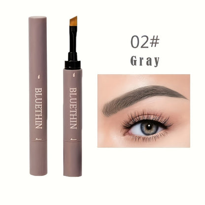 Waterproof Eyebrow Pencil Dual Ended with Angled Tip Flat Tip & Spoolie Brush Smudge Proof Long Lasting Brow Definer for Women Gray Black