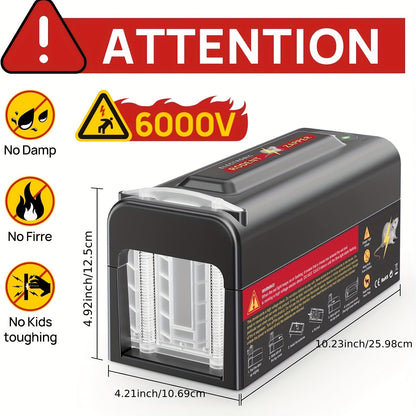 Electric Mouse Trap, High Voltage USB Battery Indoor Outdoor Pest for Garden, Yard and Pest Management