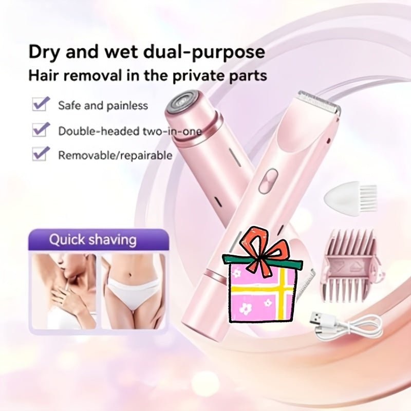 Electric Shaver for Women 4-in-1 Rechargeable Grooming Kit – Painless Hair Remover Eyebrow Trimmer Nose Hair Bikini Trimmer