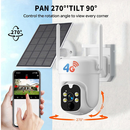 Solar Security Camera 4G Outdoor, AI Smart Alarm, Solar Powered, No WiFi & Wire-Free, 4G LTE Surveillance Camera for Farm