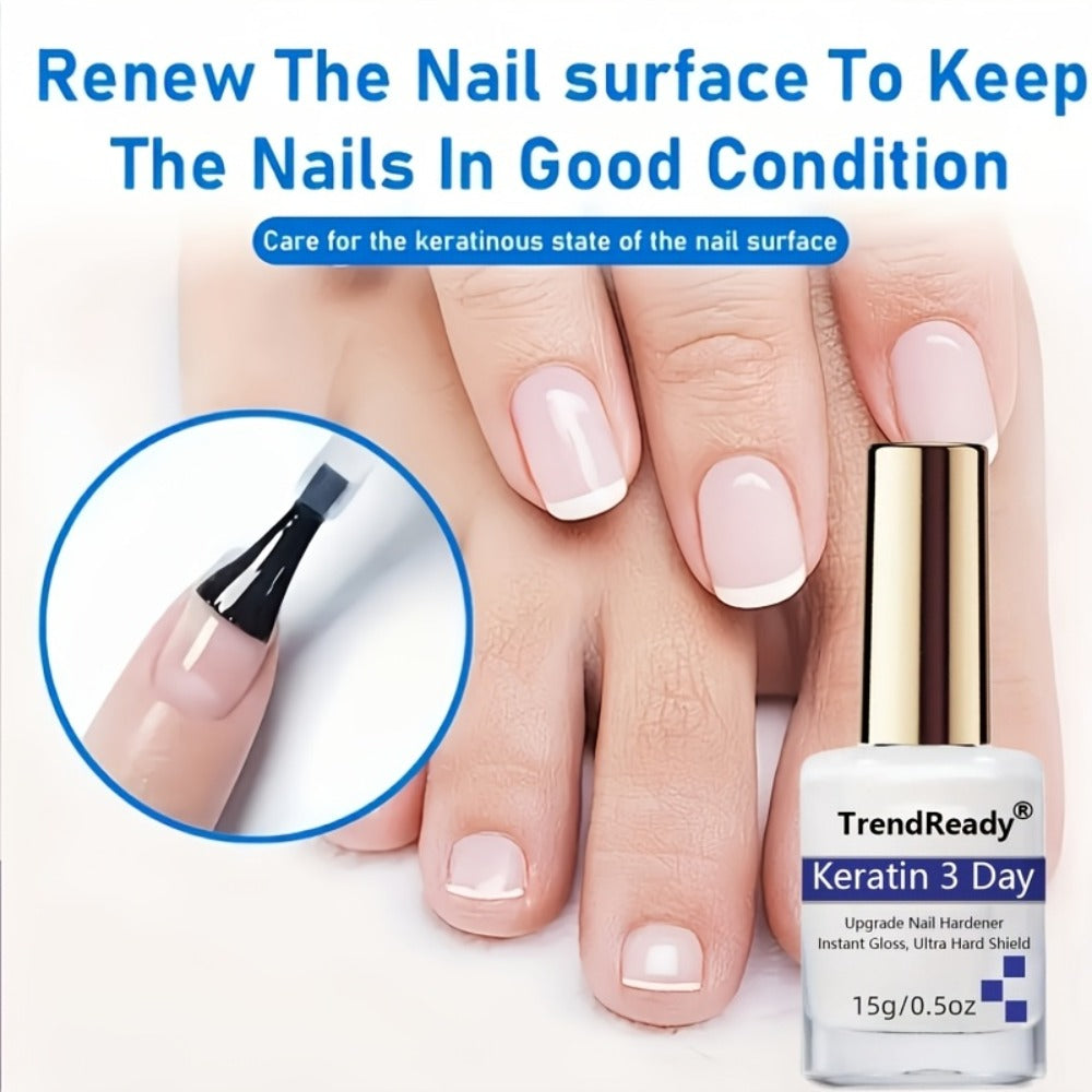 Vitamin E Nail Strengthener Oil, Two 15ml Bottles with Keratin Protein for Daily Manicure Care