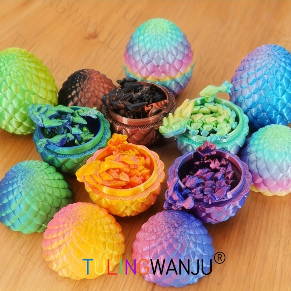 Dragon Egg Decorative Sculpture Set 40-Piece, 20 Mini Dragons & 20 Dragon Eggs Figurines, 4.92" Dragons & 2.2" Eggs