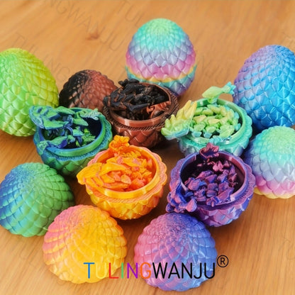Dragon Egg Decorative Sculpture Set 40-Piece, 20 Mini Dragons & 20 Dragon Eggs Figurines, 4.92" Dragons & 2.2" Eggs