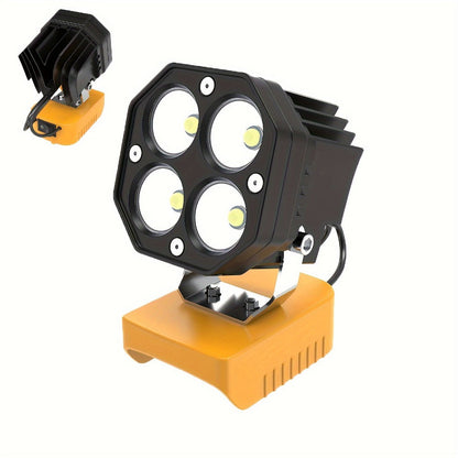Four-Leaf Clover LED Work Light Compatible with DeWalt 20V Battery, Portable Cordless Job Site Lamp with Built-In Switch for Workshop