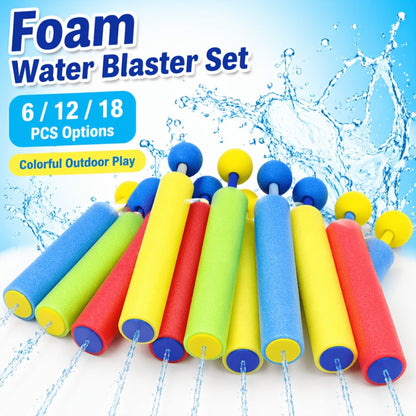 Squirt Water Gun Bulk Pack 6/12/18 Pack for Kids - Colorful Foam Shaft Water Soaker Blaster