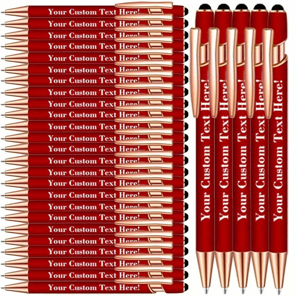 Ballpoint Stylus Pens 30 Pack – 2-in-1 Touchscreen Stylus & Ballpoint Pen with Comfortable Grip, Personalized Engraving