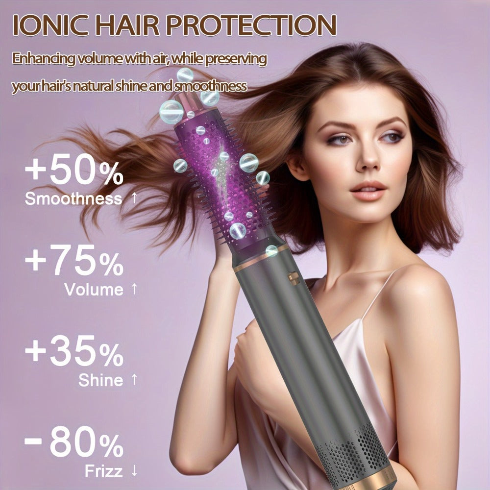 5-in-1 Hot Air Brush Negative Ion Hair Styler Blow Dryer Curler Straightener Volumizer, for Home, Travel and Salon Hair Styling