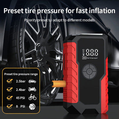 5-in-1 Jump Starter 5000A Peak – 10000mAh Power Bank, 150PSI Air Inflator, Type-C & LED Emergency Light for 12V Gas & Diesel Engines