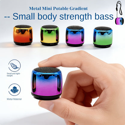 Thumb-Sized Mini Wireless Bluetooth Speaker with Built-In Mic, TWS Pairing, 360° Stereo Surround Sound