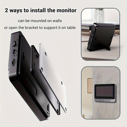 1920P Video Doorbell Camera with 4.3" Monitor & Dual Power - No WiFi No App, Battery & USB, Two-Way Audio