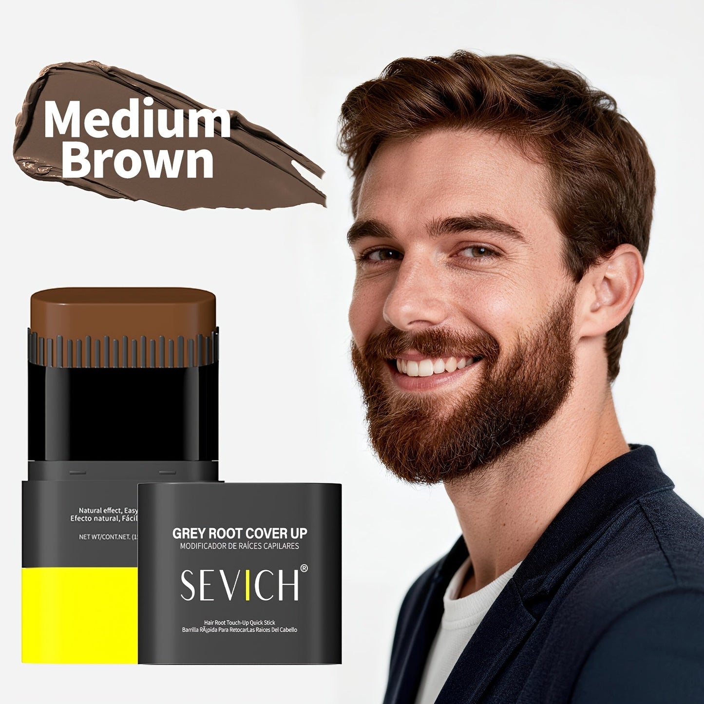 Beard Dye Pen 2-in-1 Color Stick for Men for Bath Time, Home Spa and Personal Care, with the Listed Configuration
