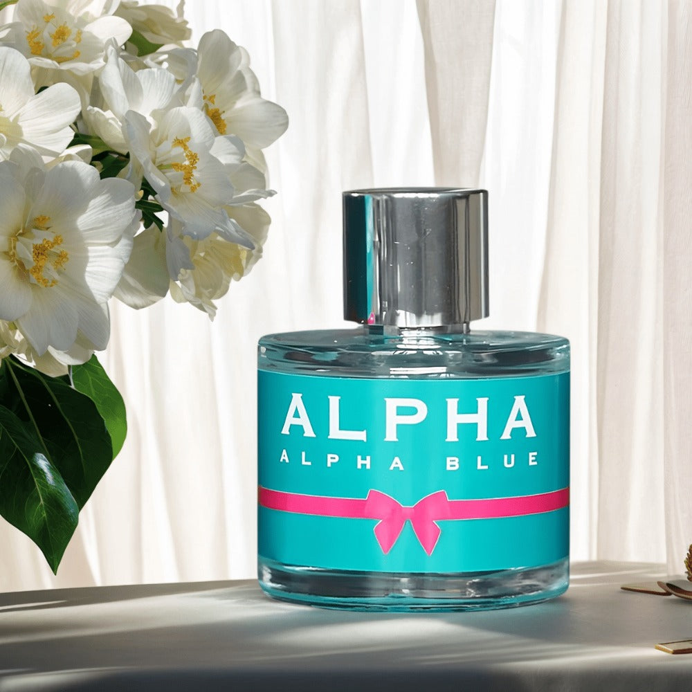 Perfume for Women Alpha Blue 100ml EDT Spray with a Sweet Floral Fragrance Profile in a Distinctive Bottle Presentation