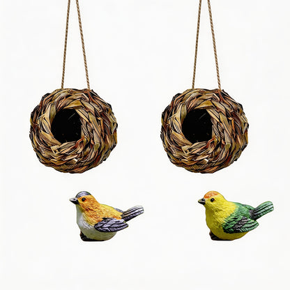 Hummingbird Nest House Handwoven Outdoor Garden Patio Bird Nest – Spherical Design Comfortable Nesting Shelter for Small Birds
