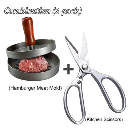Burger Press Patty Maker 2-Pack, Non-Stick Hamburger Press Mold for Beef, Chicken, Fish & Poultry, Heavy-Duty Round Patty Maker
