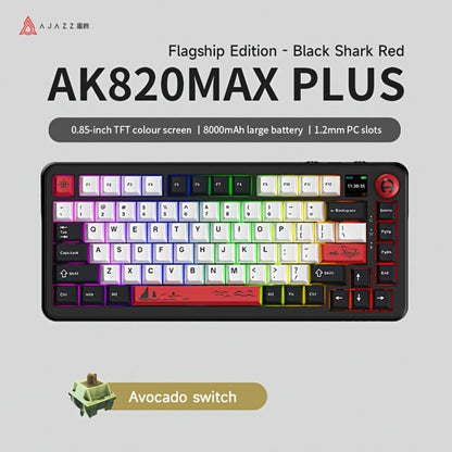 Hot Swap Gasket Mechanical Keyboard AJAZZ AK820 75%, Wireless 2.4GHz & Wired, Volume Knob, South-Facing RGB