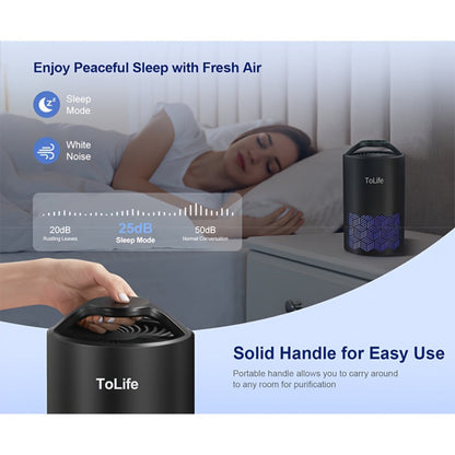 Air Purifier with H13 True HEPA Filter, 25dB Mode, Scent Diffuser and Black or White Finish