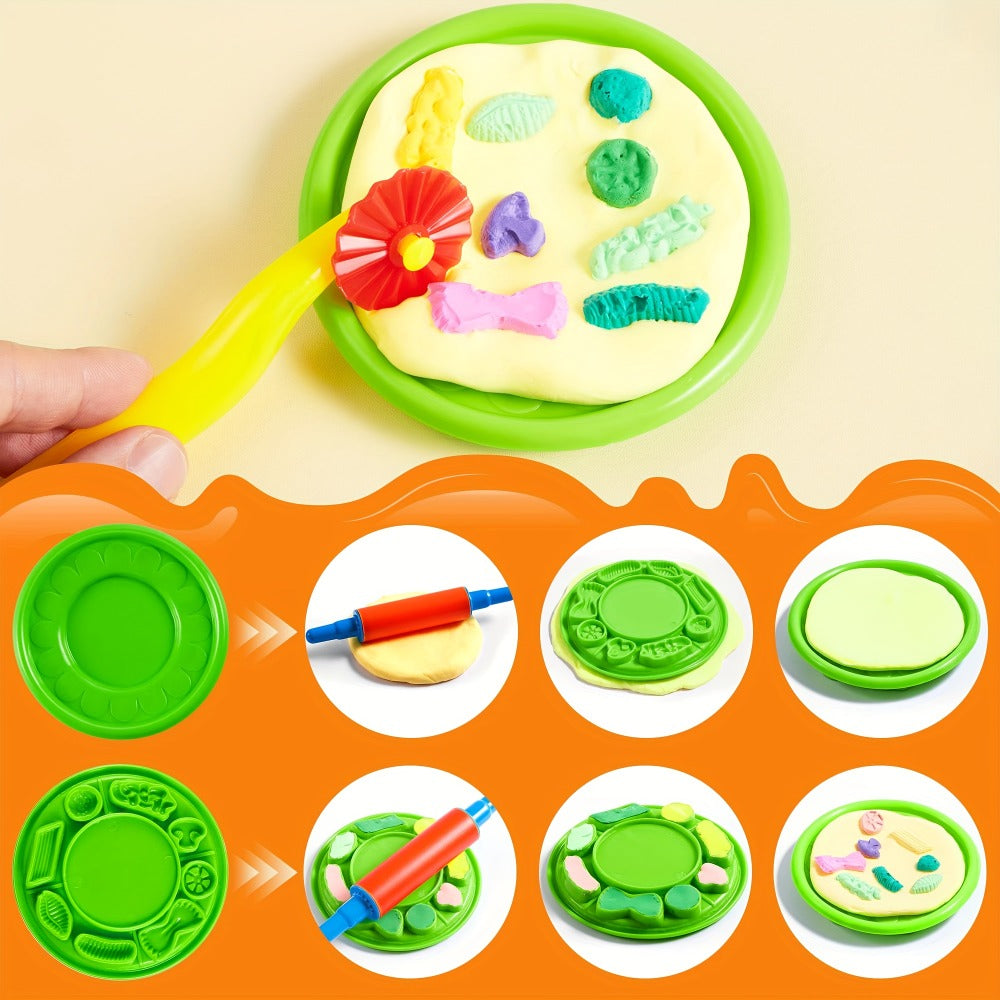44-Piece Kids Clay Tools Set with Molds, Rolling Pins & Cutters, Dough Accessories for Toddlers & Preschoolers