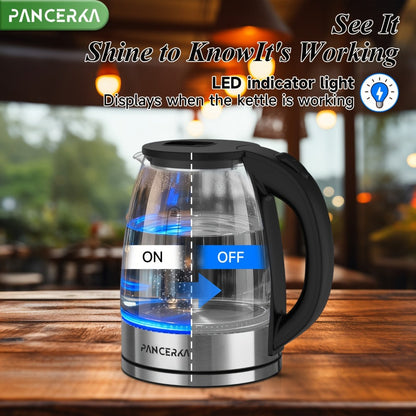 Electric Kettle 1000W Auto Shut-Off Stainless Steel Fast Boiling Hot Water Kettle 1.7L for Entryways, Bedrooms and Living Spaces