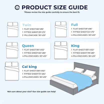Cooling Fitted Sheet Bamboo Blend Ultra-Soft Deep Pocket Bed Sheet for Hot Sleepers Twin Full Queen King Size Machine Washable Breathable