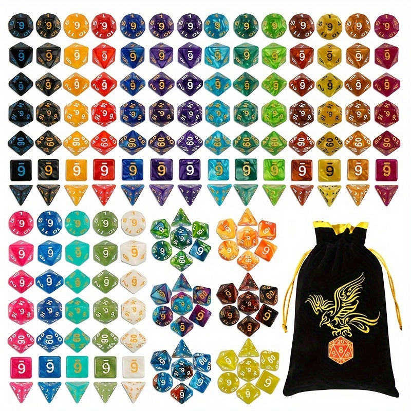 DND Polyhedral Dice Set 25 Sets 175pcs, Double Color D4 D6 D8 D10 D12 D20 for Dungeons & Dragons RPG MTG Tabletop Games
