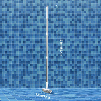 Pool Cleaning Brush with 52.4-Inch Sectional Handle, 9.1-Inch Double-Sided Bristle Head and Corner Edge Profile