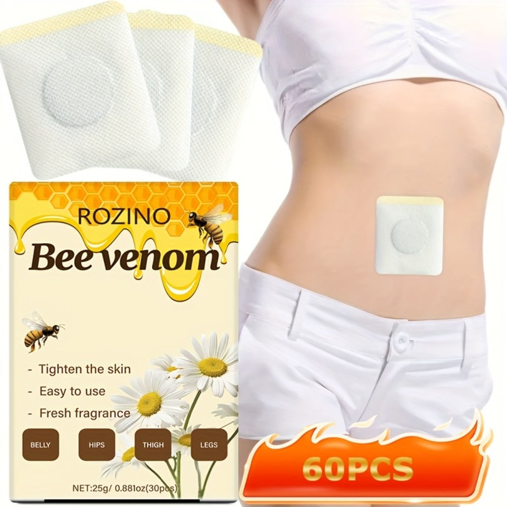 Belly Button Firming Patches 60 Pcs – Bee Venom Natural Botanical Navel Patches with Long-Lasting Adhesion