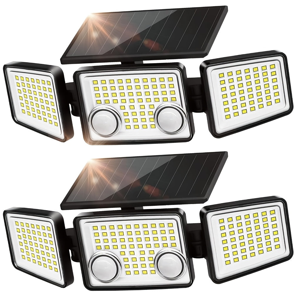 Solar Motion Sensor Light Outdoor, 3000LM 7000K 152 LED Flood Light with Dual Sensor, 270° Wide Angle & 3 Modes for Garden