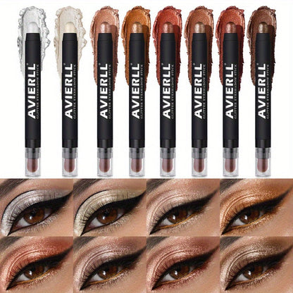 Waterproof Eyeshadow Stick Set 8 Piece, Shimmer, Pearlescent & Matte Eye Shadow Pencils, Creamy Blendable Formula