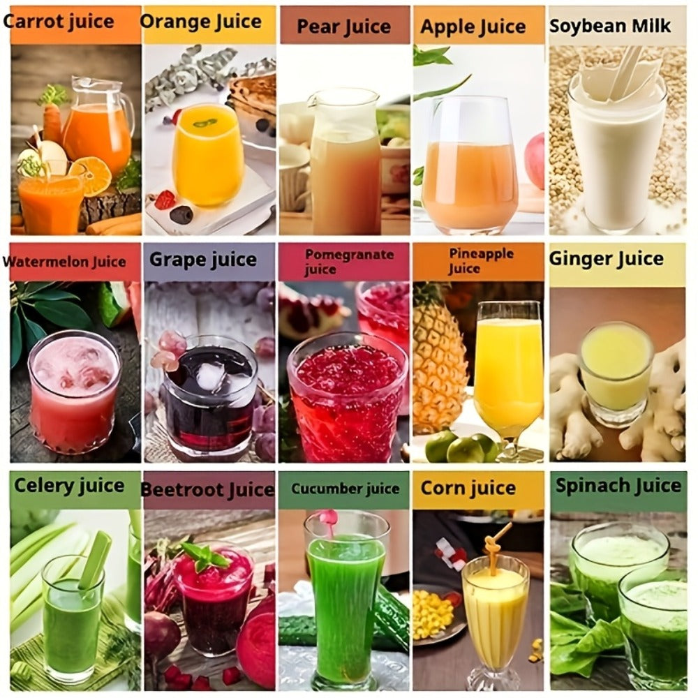Juicer Machine Wide Mouth Juice Extractor Blender Food Processor 3-Speed Settings Easy Clean One-Touch Operation Multi-function