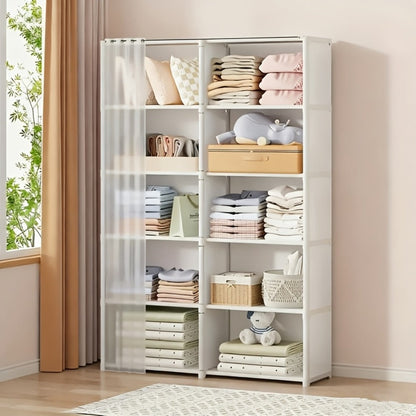 6-Tier Storage Rack Shelving Unit 15.75 Inch, Multi-Purpose Dust-Proof Organizer for Closet, Bedroom