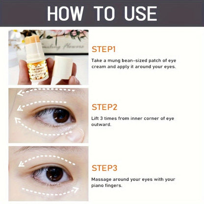ROZINO Bee Venom and Honey Eye Cream Stick, 3.8g in a Compact White Twist-Up Cosmetic Tube