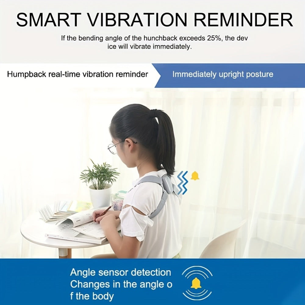 Smart Posture Corrector with Vibration Alert, Wireless Rechargeable Posture Trainer & Back Support Belt for Men Women