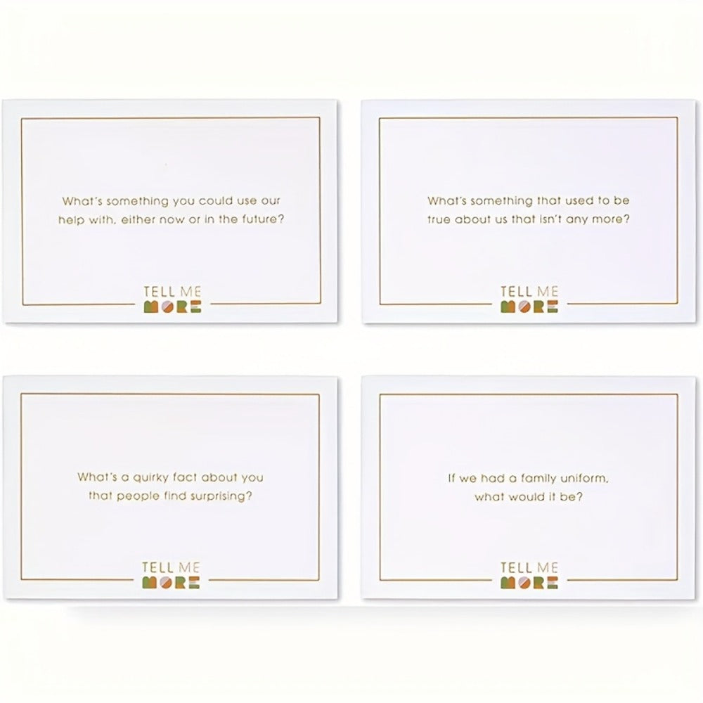 Tell Me More Conversation Card Game – Fun Icebreaker Question Cards for Friends, Family, Couples & Coworkers