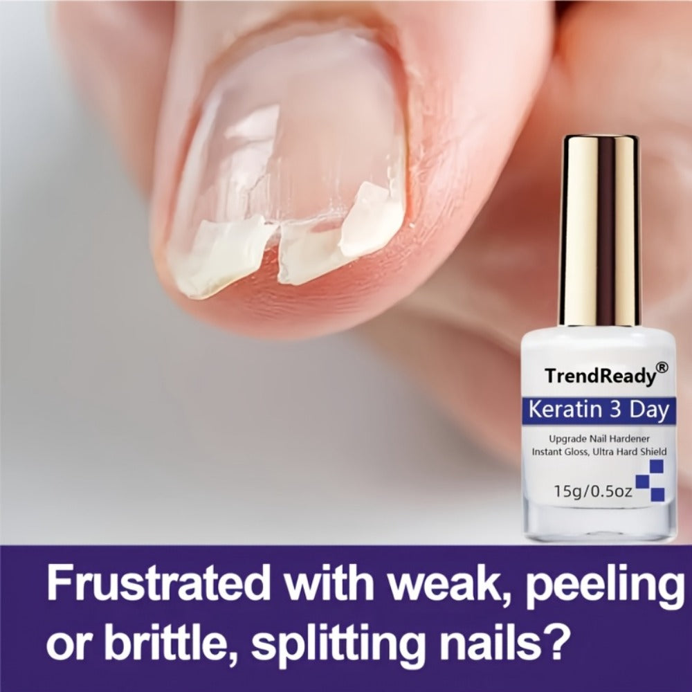 Nail Hardener for Weak Brittle Splitting Nails 2 Pack – Fast Drying White Nail Strengthener with Vitamin E