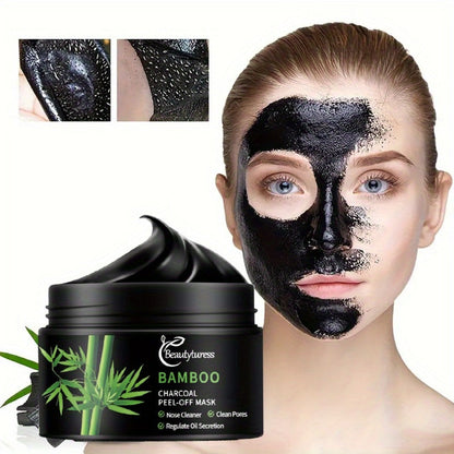 Bamboo Charcoal Clay Face Mask Deep Cleansing Pore Minimizing Oil Control Blackhead Remover for Bath Time, Home Spa and Personal Care